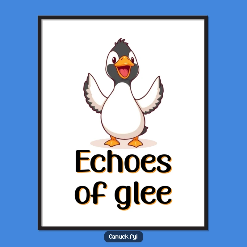 Funny Joyful Loon Digital Art - Printable Bird Call Decor, Instant Funny Gift!