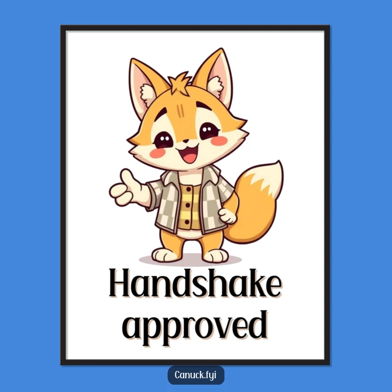 Funny Lynx Handshake Digital Art - Checkered Shirt Print for Warm Greetings