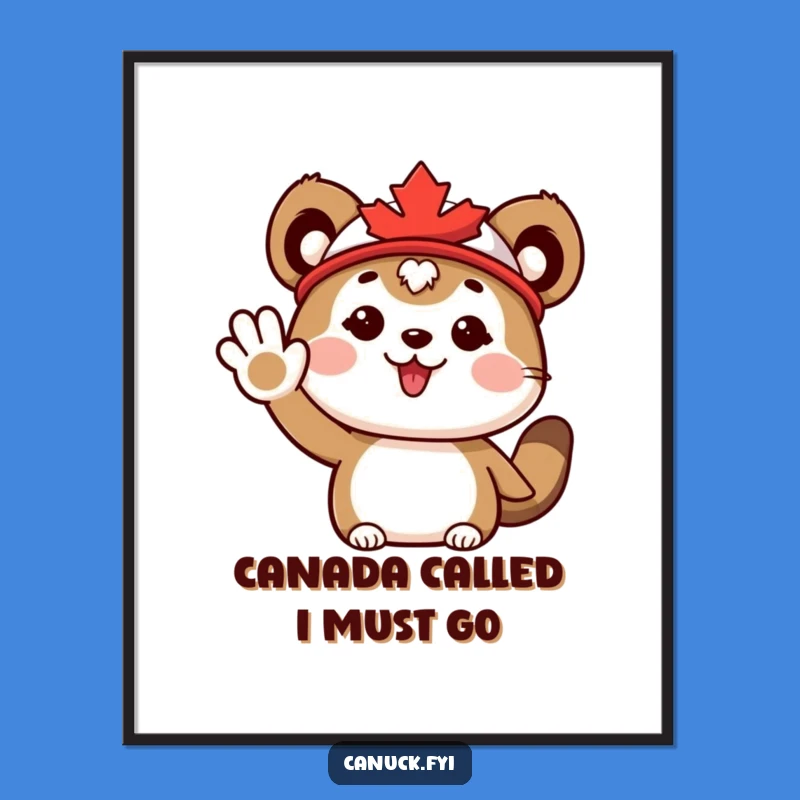 Funny Maple Leaf Animal Digital Art Print: Instant Enthusiasm and Charm