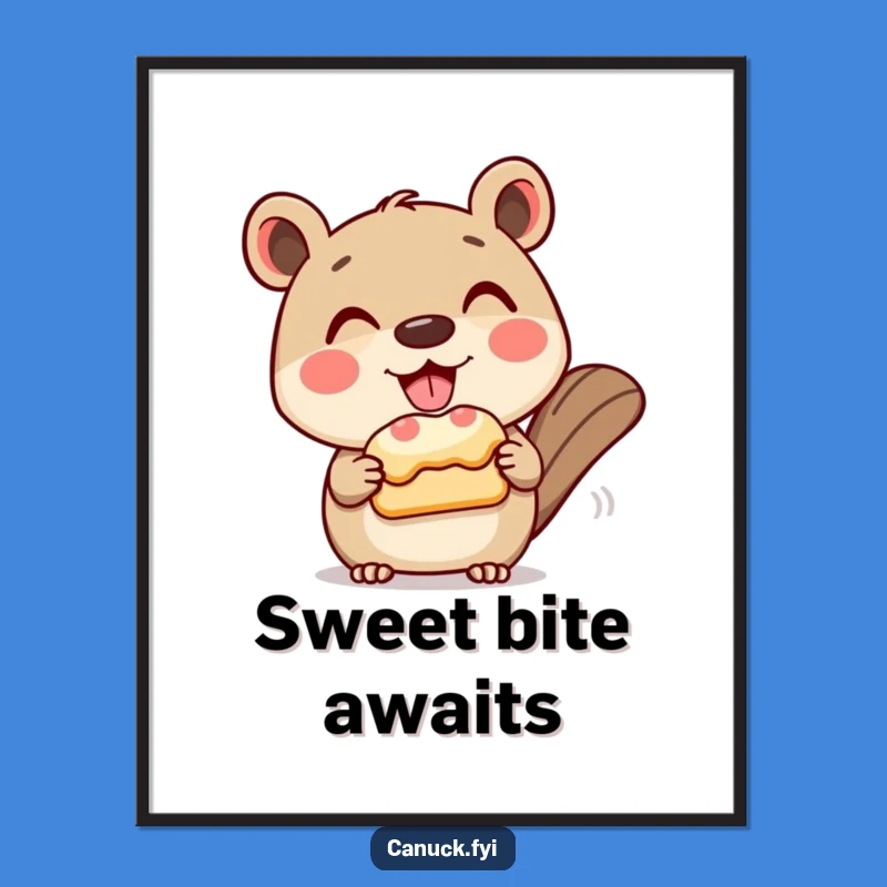 Funny Pastry Animal Digital Art, Sweet Print for Charming Walls