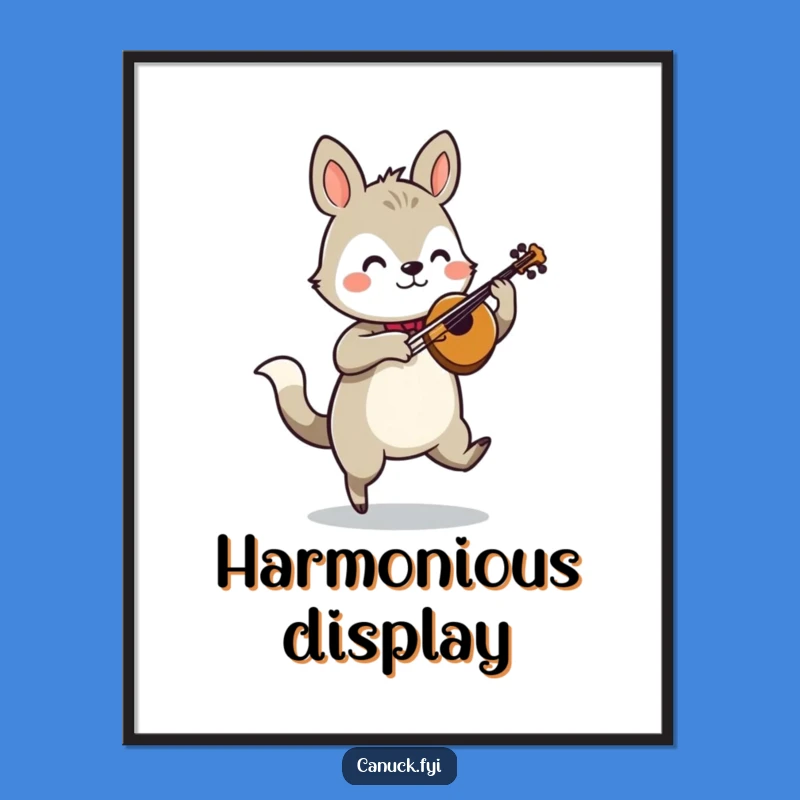 Funny Jigging Animal Fiddle Digital Art - Printable Musical Decor