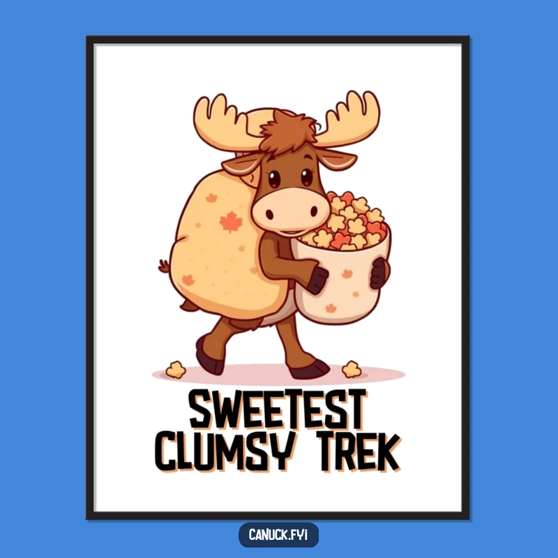 Funny Moose Digital Art: Clumsy Candy Haul, Sweet Humor, Instant Humorous Gift