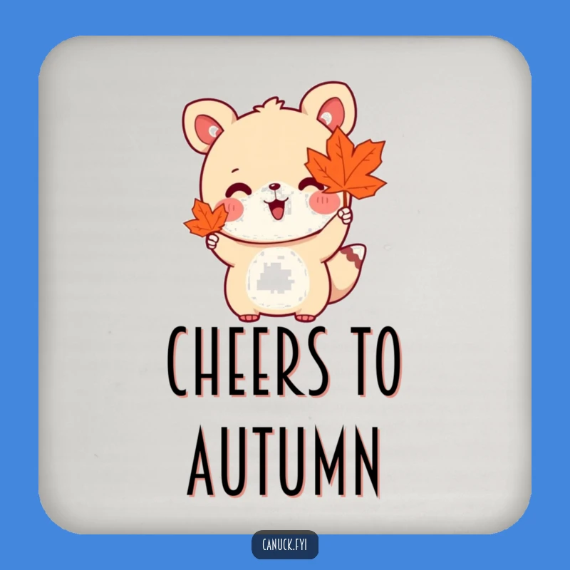 Funny Cute Animal Coaster - Maple Leaf Waving Drink Protector