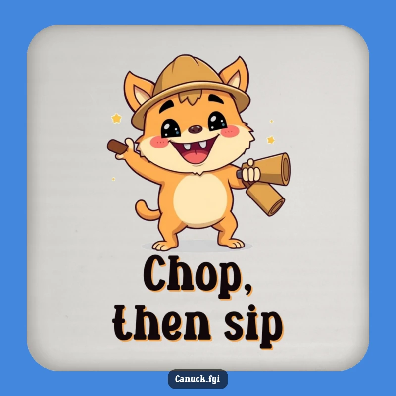 Funny Lumberjack Coasters: Creature Chop Set, Woodsman Drink Gift