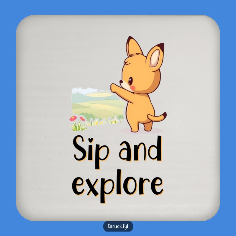 Funny Animal Pointing Coaster - Protect Surfaces with Wanderlust