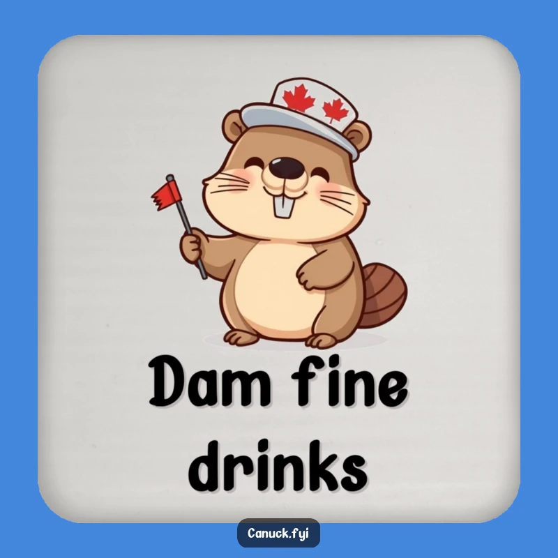 Funny Beaver Coasters (Set of 4): Maple Leaf Pride, Perfect Humorous Canadian Gift