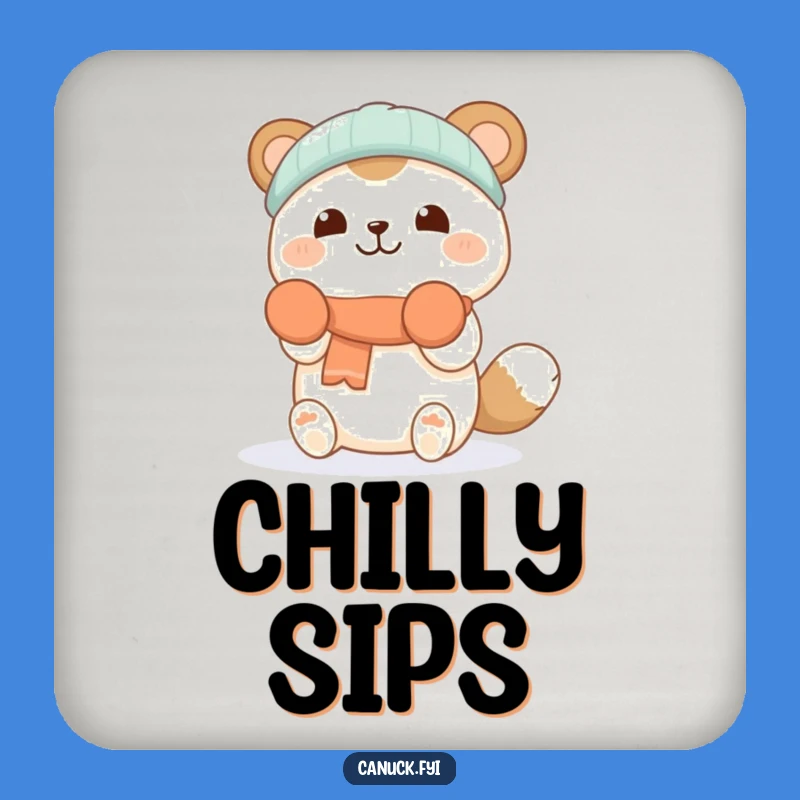 Funny Coaster Set: Cheerful Snow Animal - Protect Surfaces with Winter Humor
