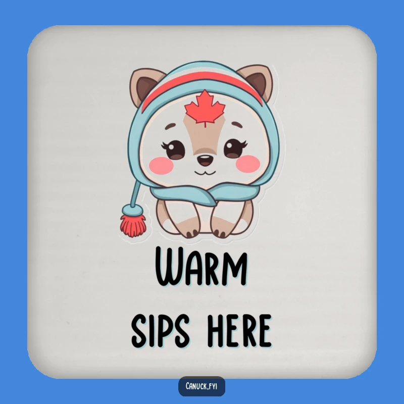 Funny Cozy Canadian Animal Toque Coaster - Hilarious Winter Protection Gift