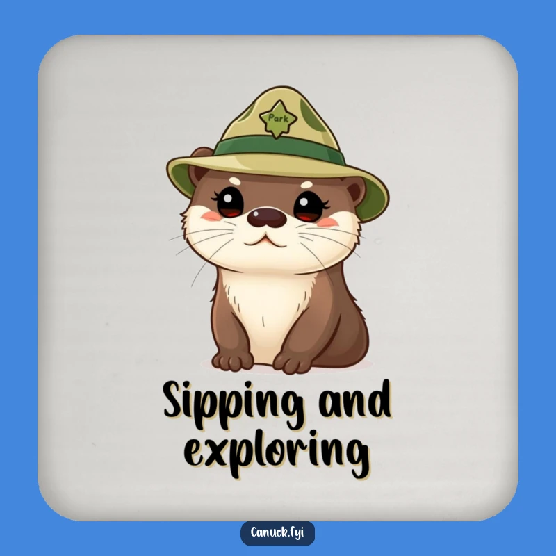 Funny Curious Otter Coaster: Park Ranger Animal Drink Protector Gift