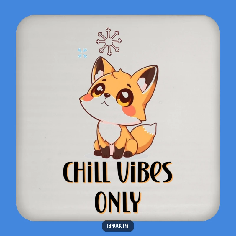 Funny Fox Winter Coaster Set: Protect Surfaces with a Curious Fox & Snowflake