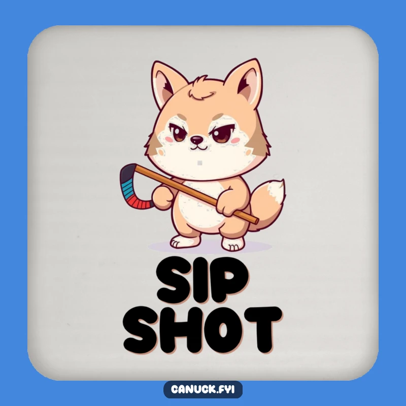 Funny Hockey Coaster Set - Determined Animal Pal, Protect Surfaces Gift