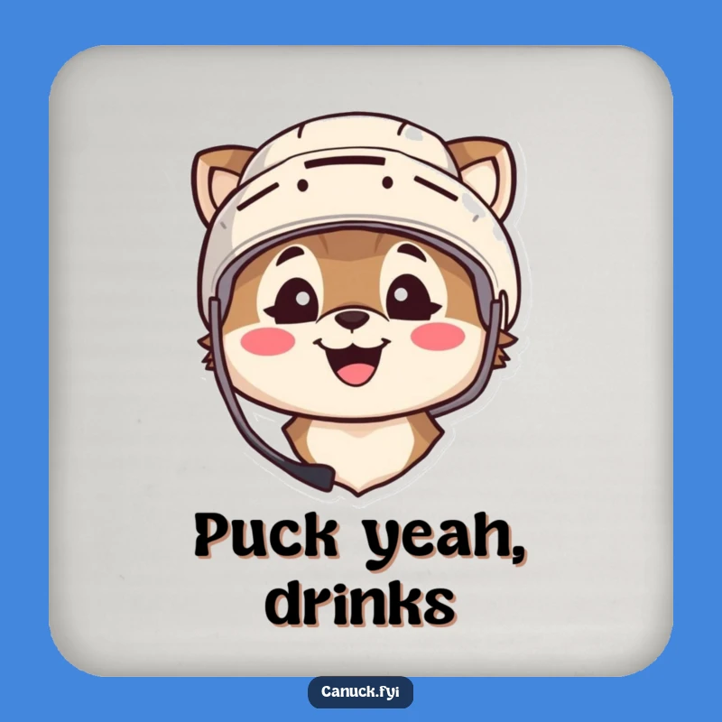 Funny Hockey Coasters: Helmet Smile Set, Sports Drink Gift