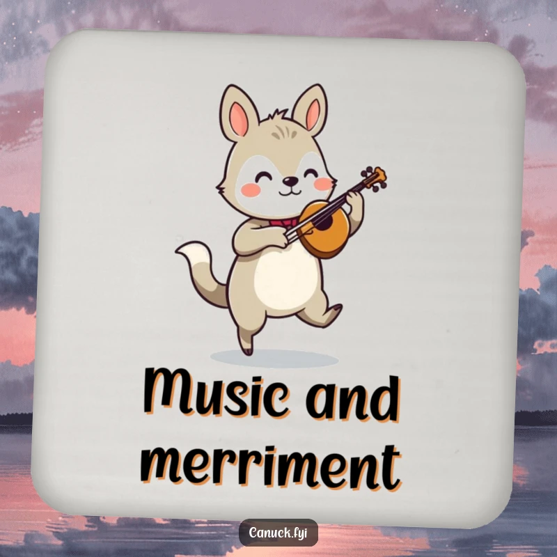 Funny animal fiddle jig coasters, adding musical charm and surface protection.