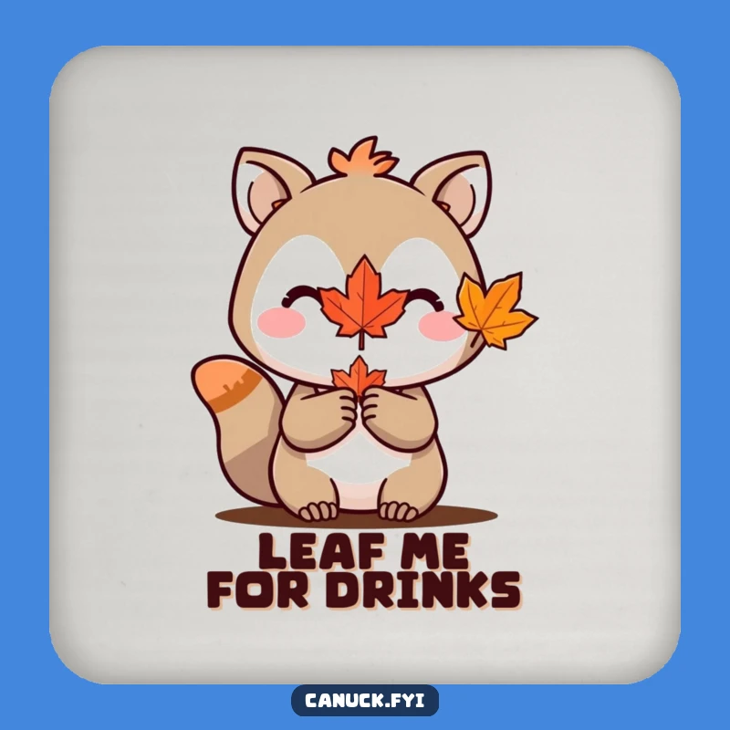 Funny Maple Leaf Coasters: Animal Character Set, Canada Drink Gift