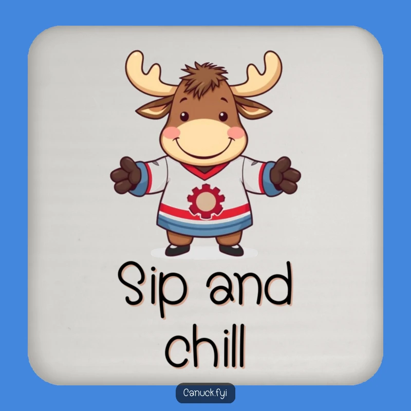 Funny Moose Drink Coaster - Hilarious Hockey Jersey Protector for Tables