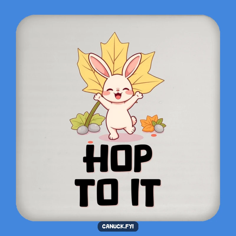 Funny Rabbit Maple Leaf Drink Coaster: Protect Surfaces with Bouncy Charm