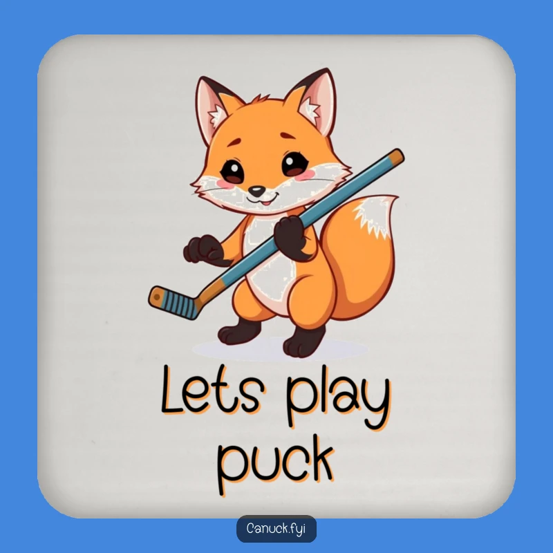 Funny Fox Hockey Coaster: Playful Animal Protection for Surfaces!