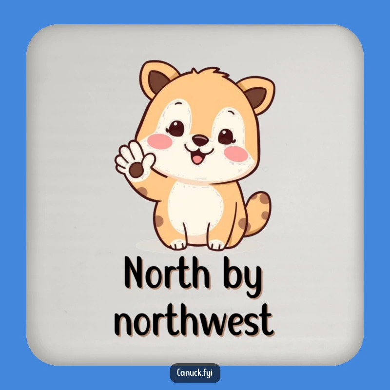Funny North-Pointing Animal Coaster: Hilarious Greeting Table Protection Gift