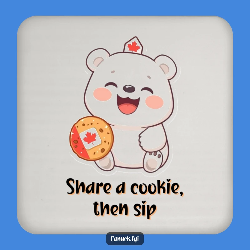 Funny Polar Bear Coasters: Protect Surfaces, Canadian Cookie Design, Humorous Table Gift