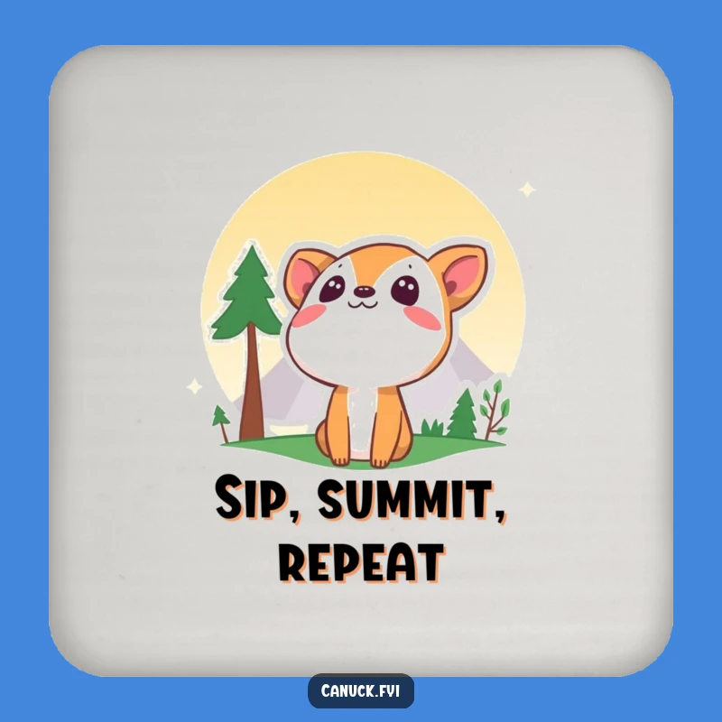 Funny Curious Animal Mountain Coaster Set - Protect Surfaces with Humor