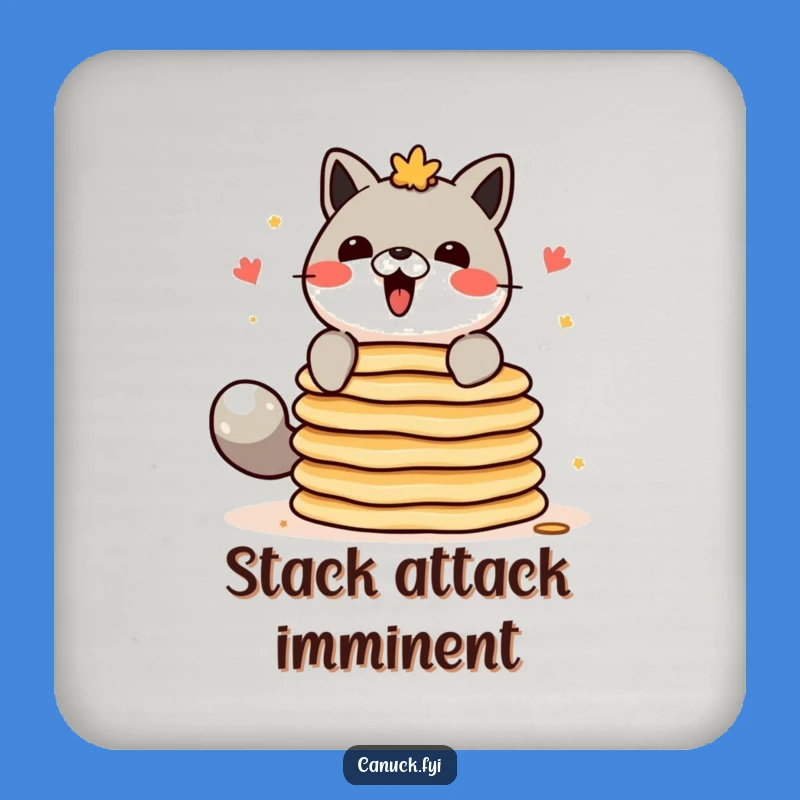 Funny Canadian Animal Pancake Coaster - Protect Surfaces with Breakfast Humor