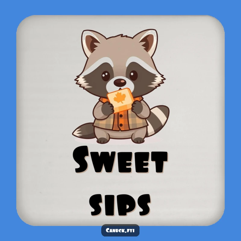 Funny Raccoon Lumberjack Coaster: Cute Protection, Humorous Woodland Accessory