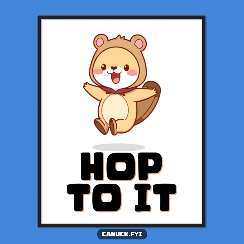 Funny Beaver Tail Animal Poster - Whimsical Wall Art - Fantastic Funny Gift