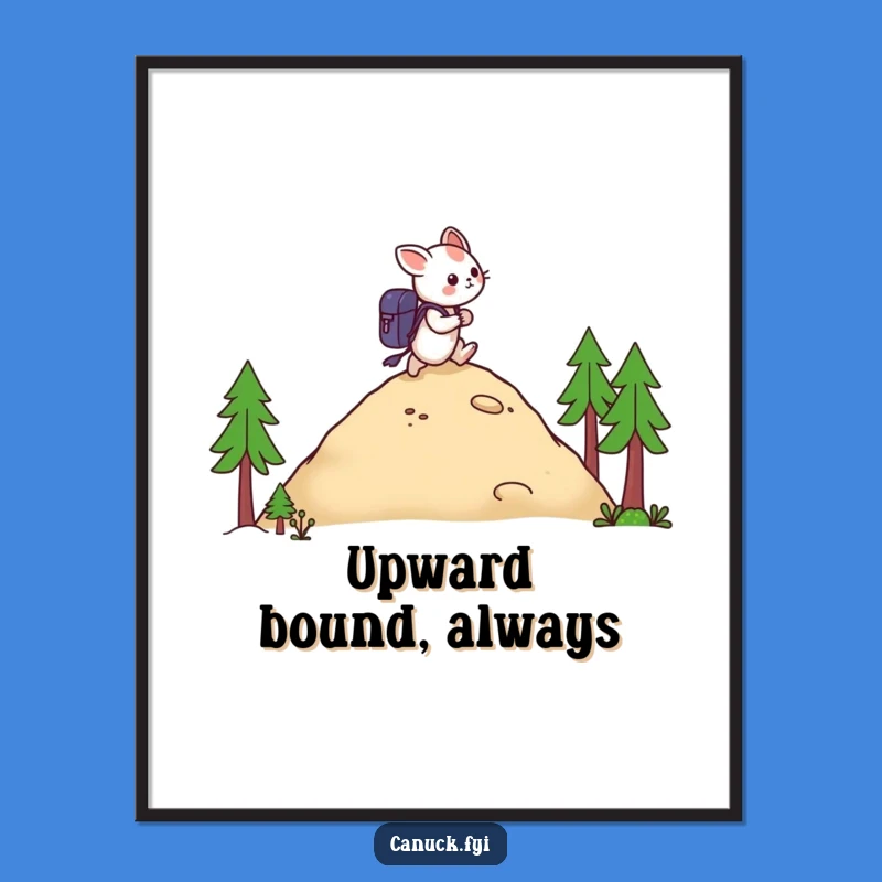 Funny Hiking Creature Poster: Hilarious Adventure Wall Art Gift