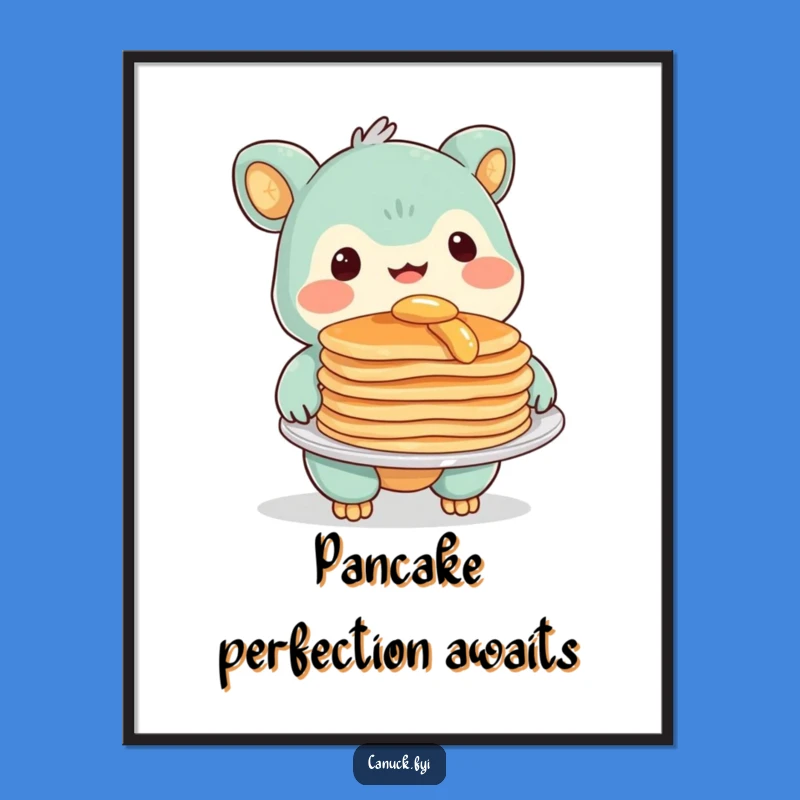Funny Pancake Creature Poster: Brighten Your Walls with a Smiling Offer!
