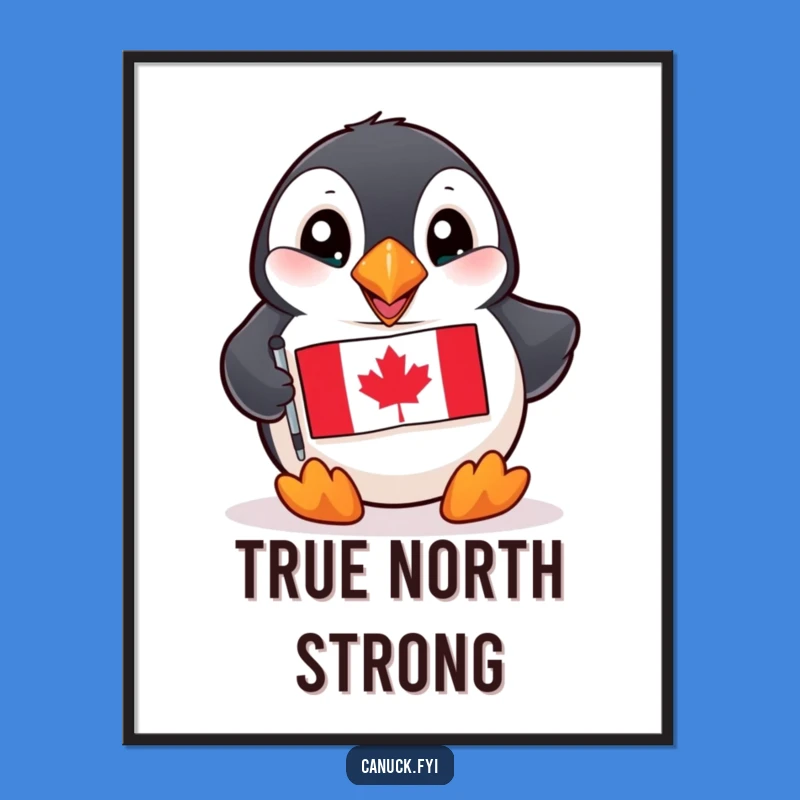 Funny Puffin Poster: Playful Canadian Bird Art - Hilarious Wall Decor Gift