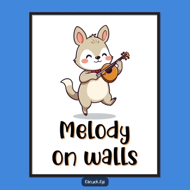 Funny Jigging Animal Fiddle Poster - Musical Wall Art for Your Home