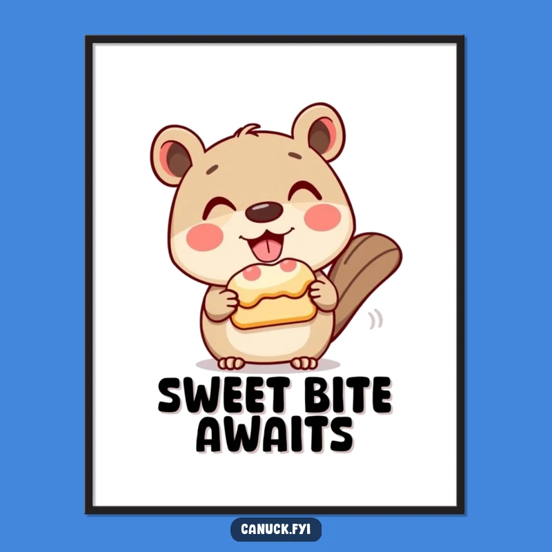 Funny Pastry Animal Poster, Artful Gift for Sweet Spaces