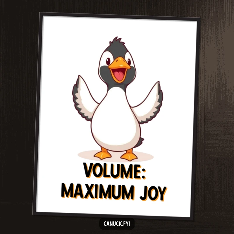 Funny Poster: An artistic representation of a loon joyfully calling out, adding humor and personality to any wall.