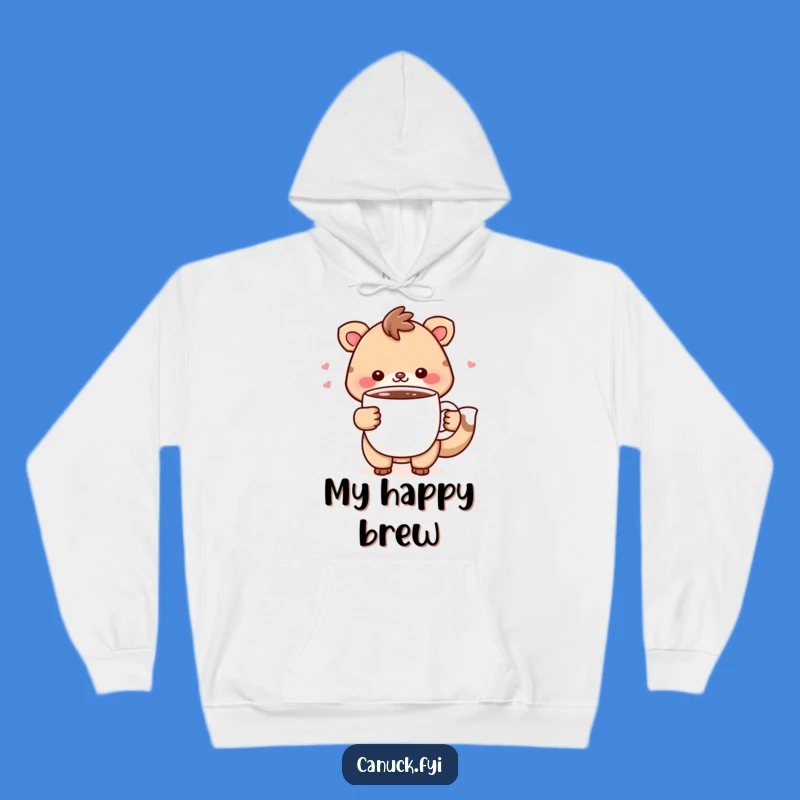Cozy Funny Animal Hoodie: Hot Chocolate Cheer, Warm and Joyful Gift