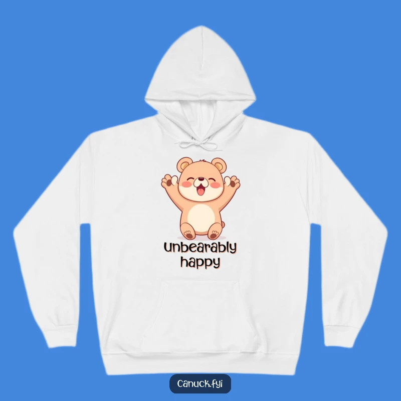 Funny Bear Cheer Hoodie - Happy Paws Up, Cozy Celebration Gift