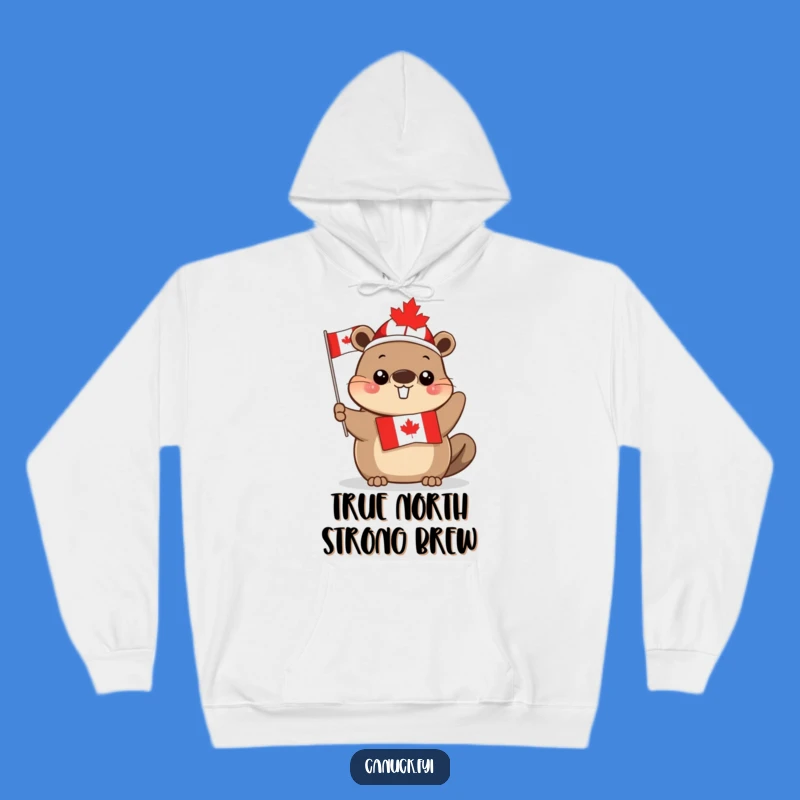Funny Canadian Beaver Hoodie: Cozy Beaver Flag Sweatshirt Gift