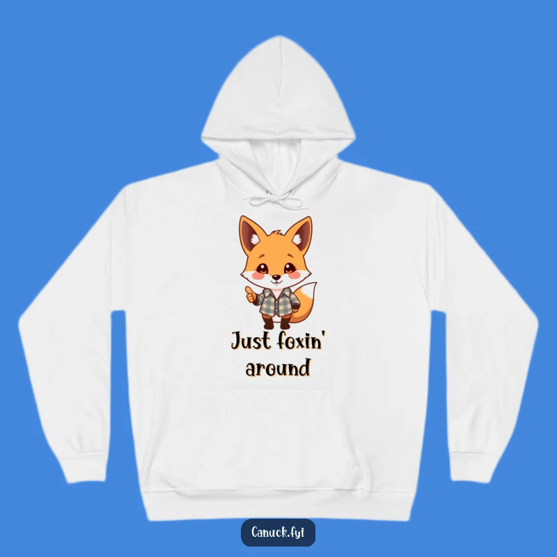 Funny Fox Plaid Hoodie - Cozy Animal Pal, Warm & Comfortable Gift