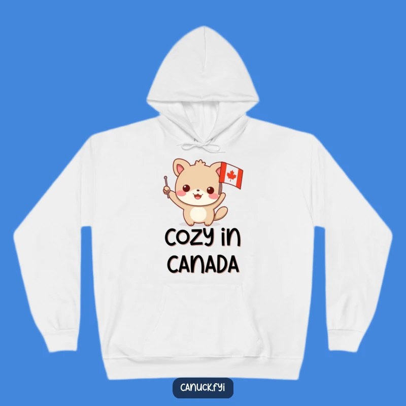 Funny Maple Leaf Flag Animal Hoodie - Cozy Up with Canadian Comfort