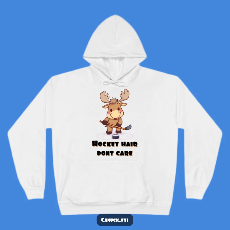 Funny Hockey Moose Hoodie: Cozy Puck Tap Sweatshirt Gift