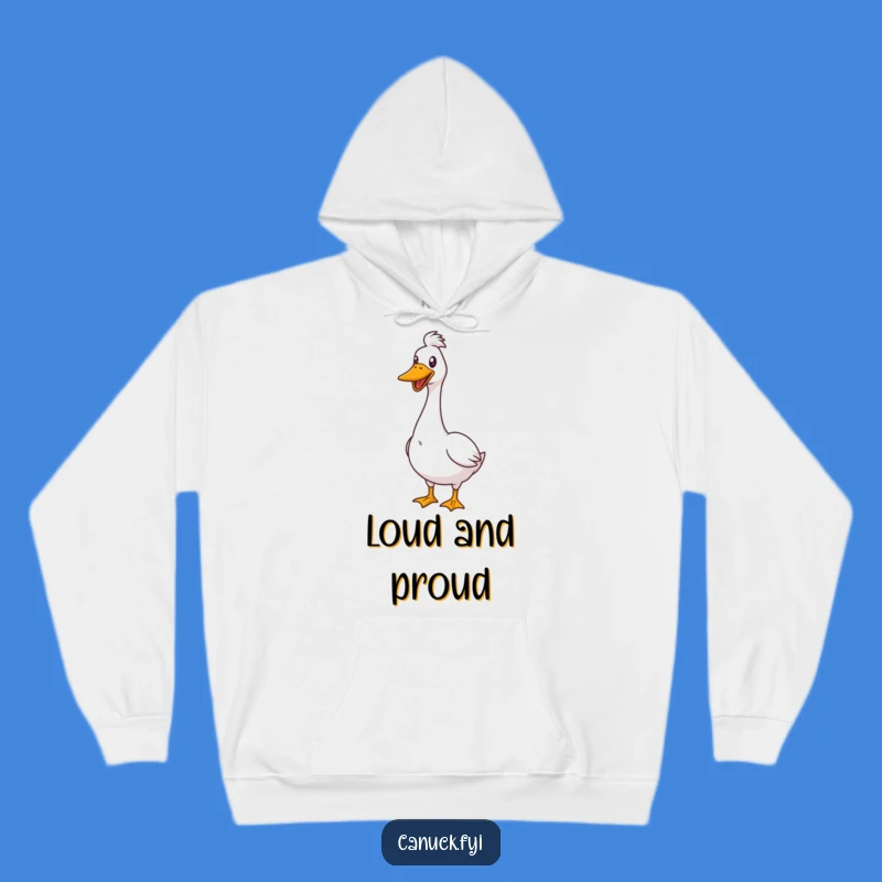 Funny Cozy Hoodie: Proud Goose Honks Cheerfully, Warm Bird Gift
