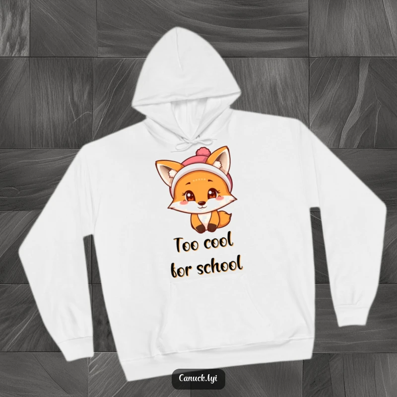 Funny Fox Hoodie: A curious fox with a twinkle in its eye sports a warm, knitted tuque.
