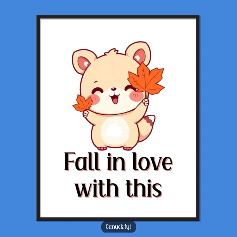 Funny Printable Wall Art: Cute Animal's Autumn Wave Free Downloadable Art