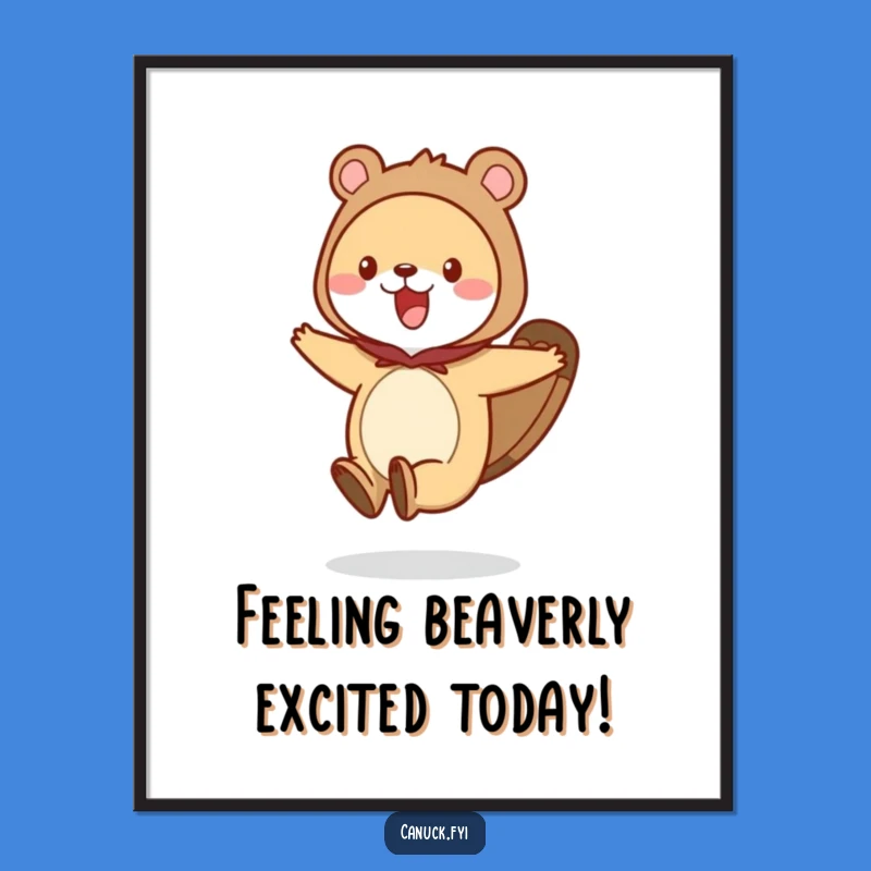 Free Printable Wall Art: Beaver Tail Animal Funny Decor Art Download