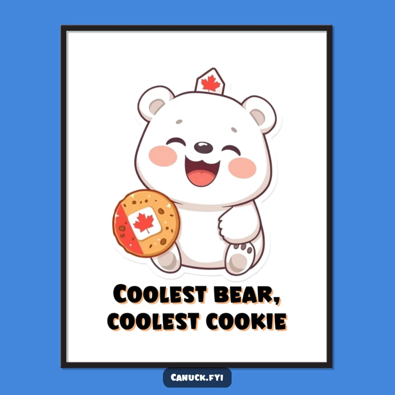 Free Printable Funny Polar Bear Wall Art - Canadian Cookie Lover Downloadable