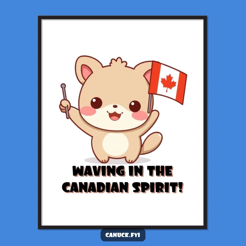 Free Printable Wall Art: Animal Waves Maple Flag - Funny Downloadable Decor