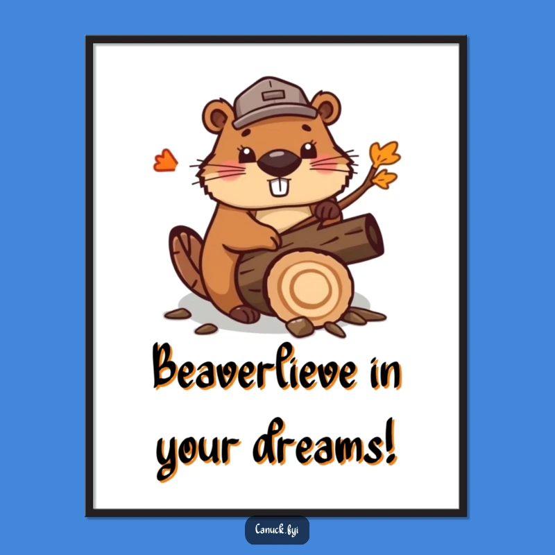 Free Printable Wall Art: Beaver Lumberjack Funny Downloadable Art