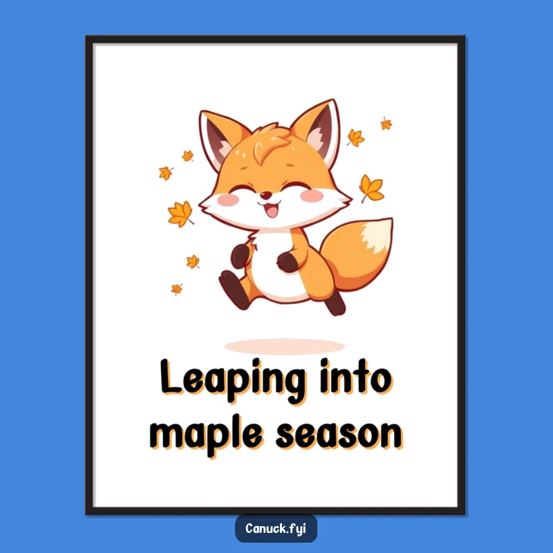 Free Printable Wall Art: Joyful Fox Leap, Whimsical Downloadable Art