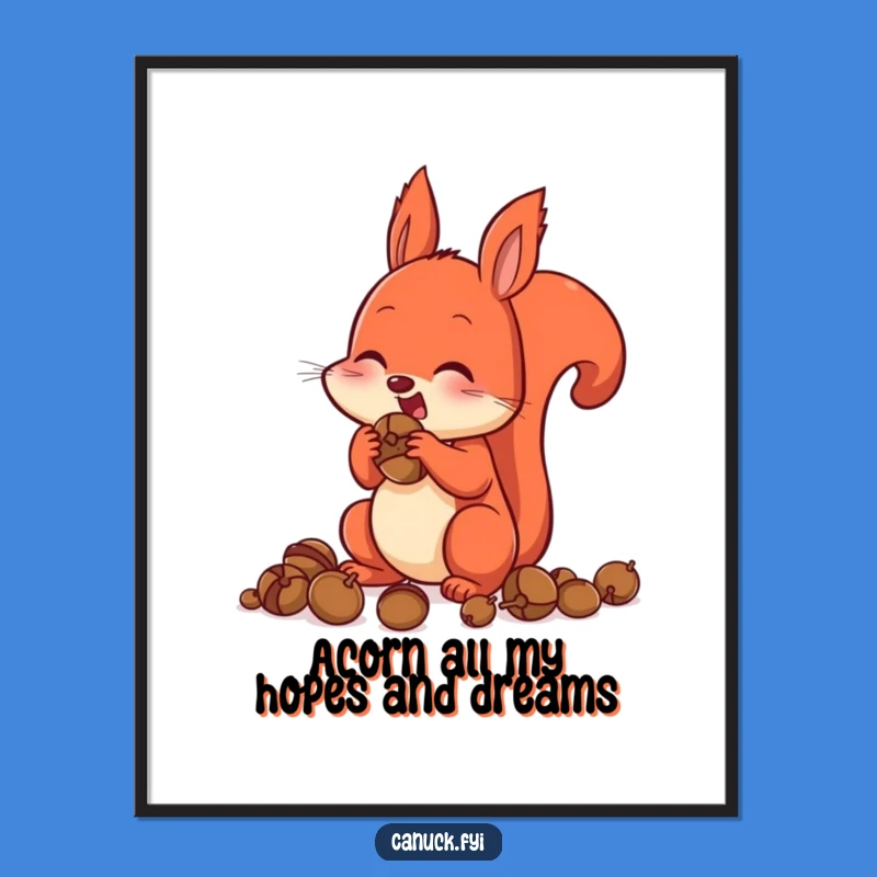 Free Printable Wall Art: Squirrel Stuffing Cheeks - Funny Downloadable Art for Cozy Spaces