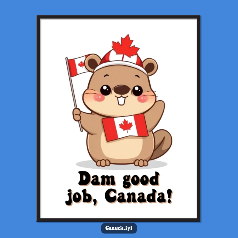 Funny Free Printable Wall Art: Canadian Beaver - Quirky Downloadable Decor for True Canucks!