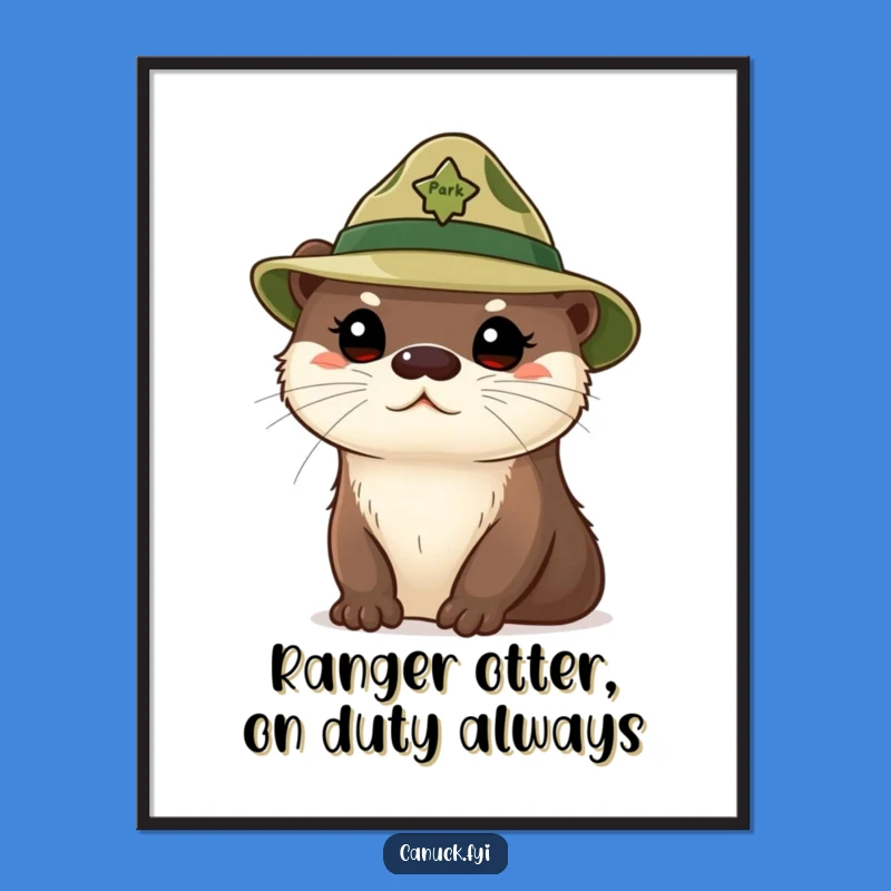 Funny Free Printable Wall Art: Curious Otter Ranger - Downloadable Whimsical Decor